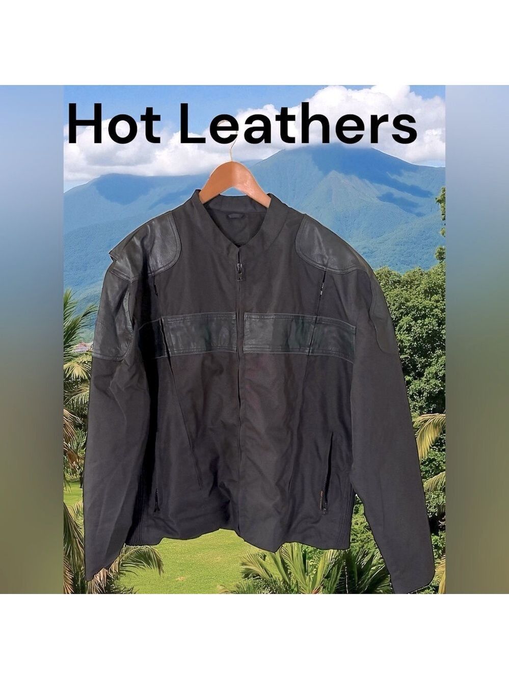 Hot Leathers-Motorcycle Jacket Men’s XXXL. Black nylon/faux leather. Like new!!!